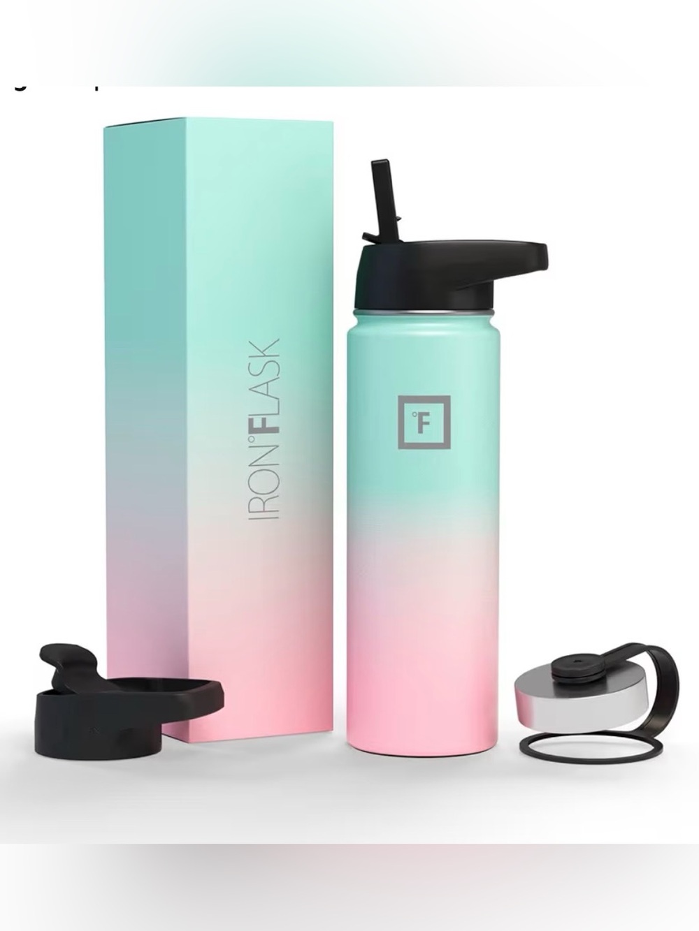 IRON °FLASK Insulated Stainless Steel Water Bottle w/ Interchangeable Lids